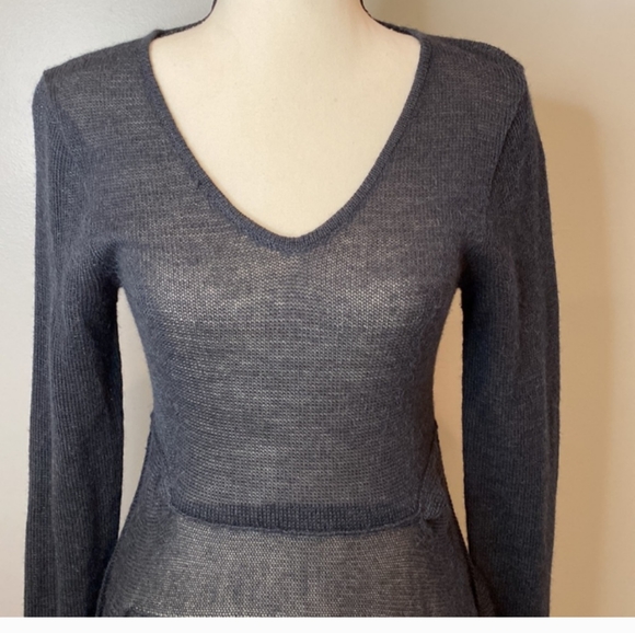 🆕Peruvian Connection Grey 100% Alpaca Sweater Dress Boho Pockets Size Small - Picture 5 of 8